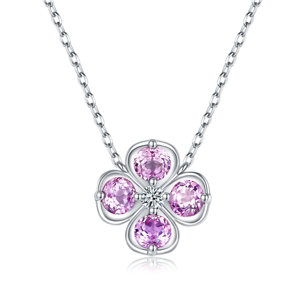 Edelstein-Kleeblatt «Rubin & Saphir» · 925 Silber