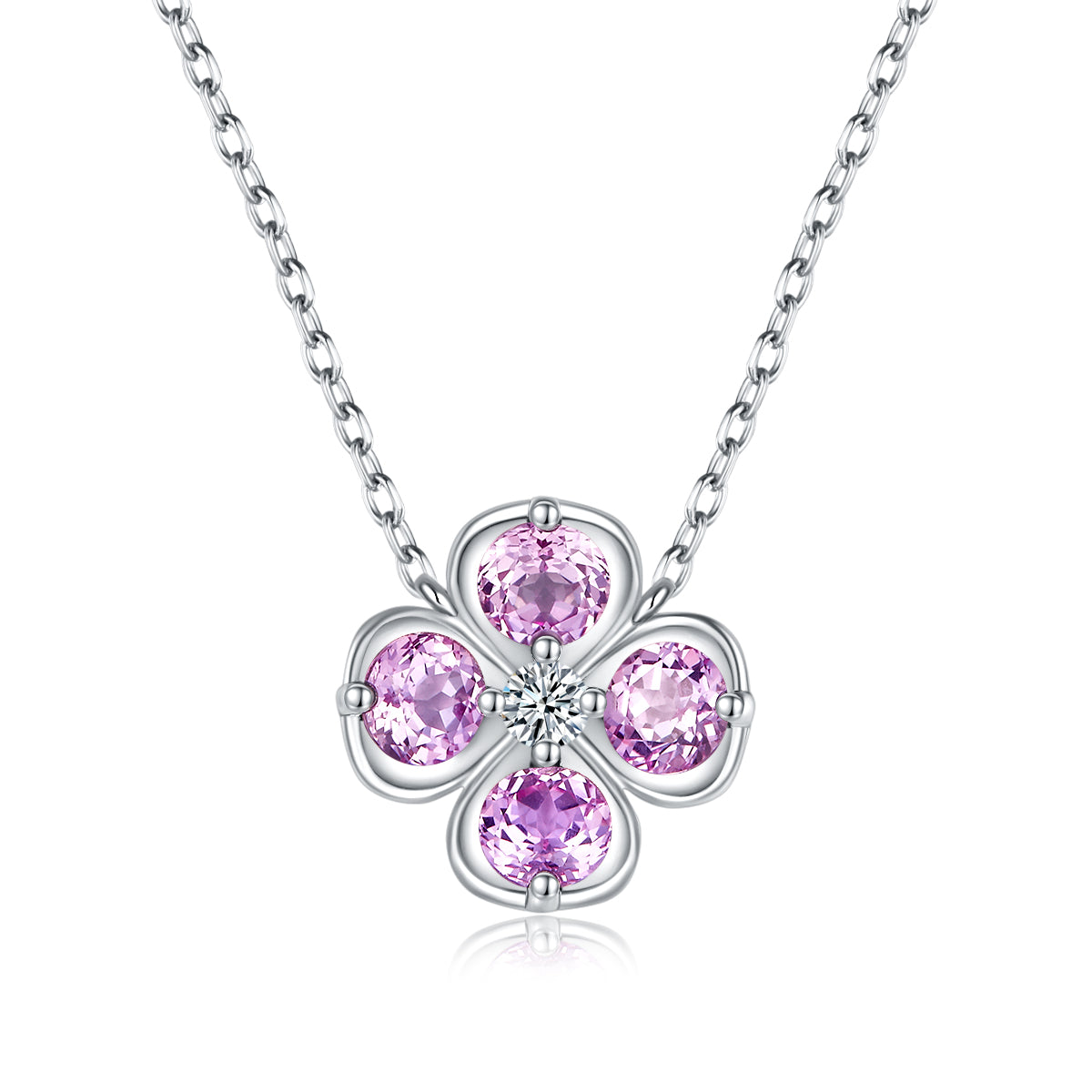 Edelstein-Kleeblatt «Rubin & Saphir» · 925 Silber