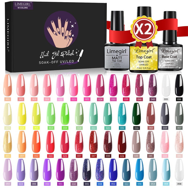 60 Farben Nagelkleber Set – Ablösbar