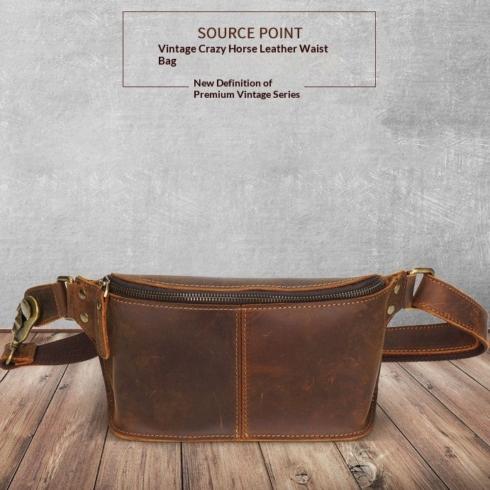 Vintage Leder-Bauchtasche