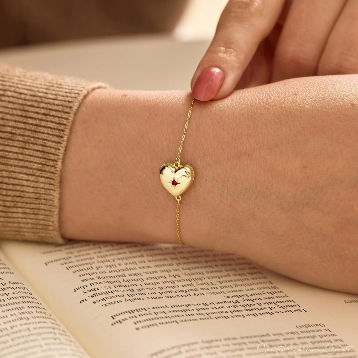 Herzfoto-Armband mit Geburtsstein – Bild 5 | LuxeStyle