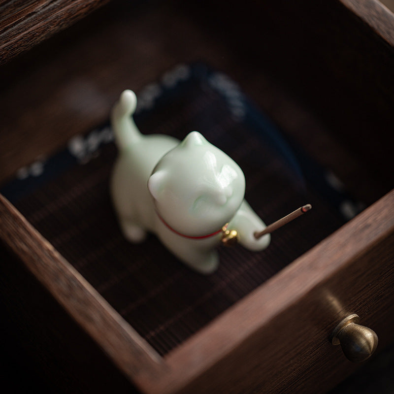 Katzenornament aus Keramik – chinesischer Stil | LuxeStyle