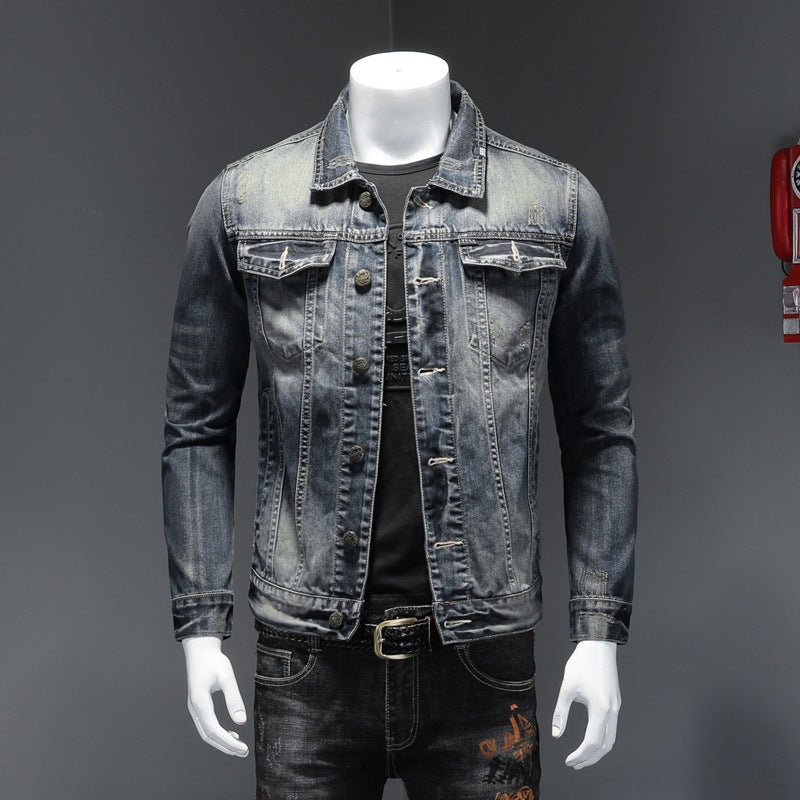 Jeansjacke für Herren mit Reverskragen – Bild 7 | LuxeStyle