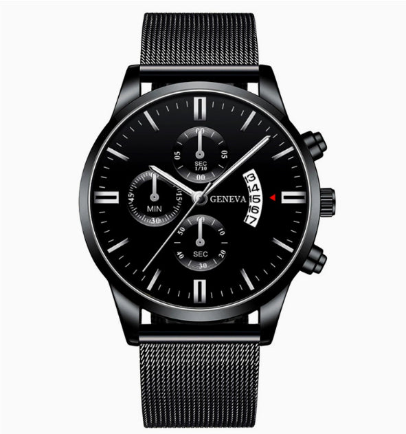 Herren Business Quarzuhr mit Edelstahl-Armband