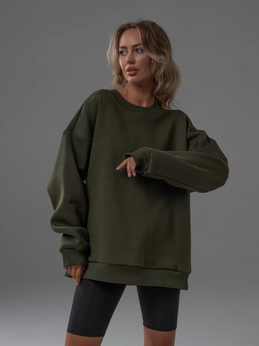 Unifarbener Oversize Pullover für Damen
