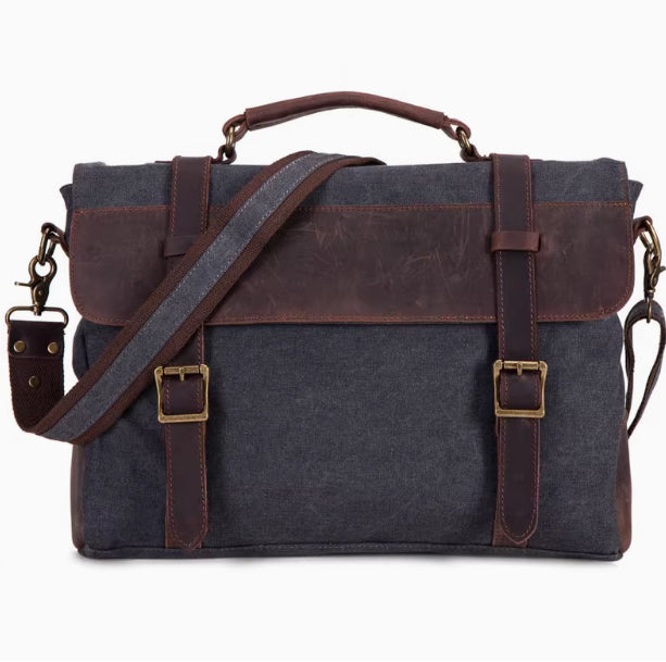 Vintage Messenger Bag aus Canvas und Leder – Bild 5 | LuxeStyle