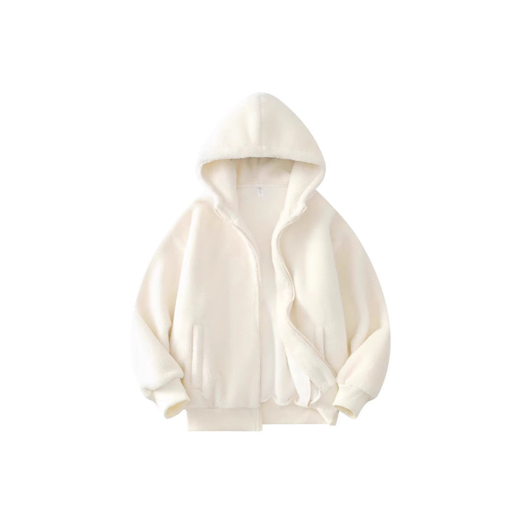 Damen Fleece Cardigan mit Kapuze