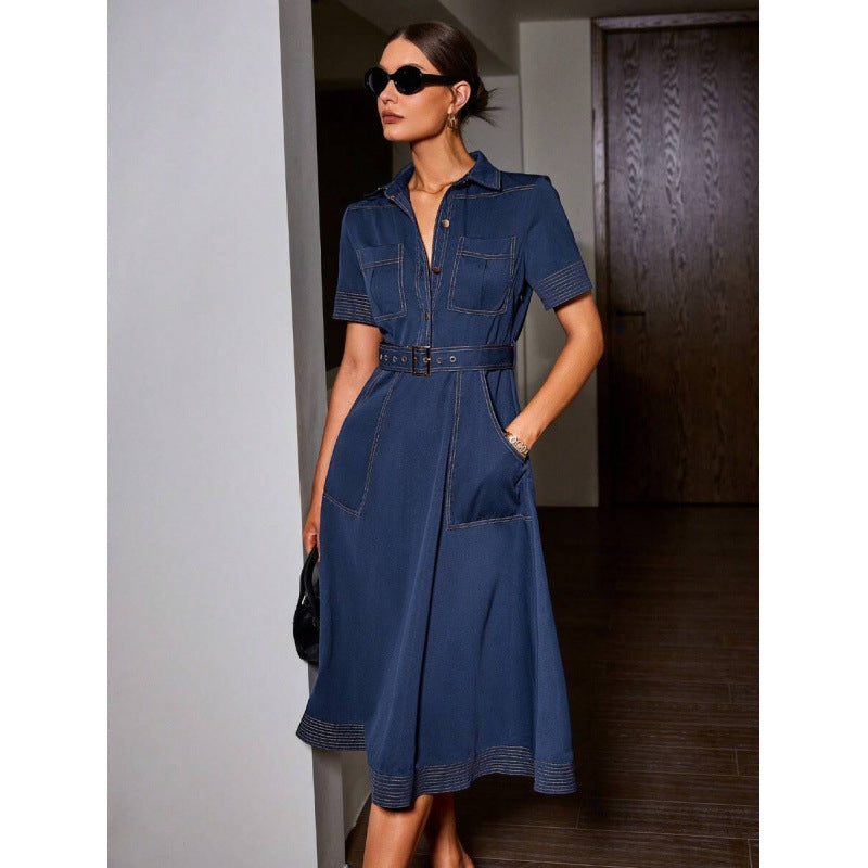 Retro-Denimkleid im A-Linien-Schnitt
