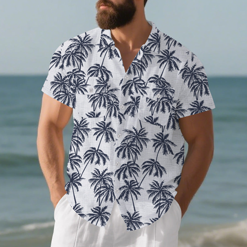 Strand-Kurzarmhemd für Herren mit Blumenmuster – Bild 10 | LuxeStyle