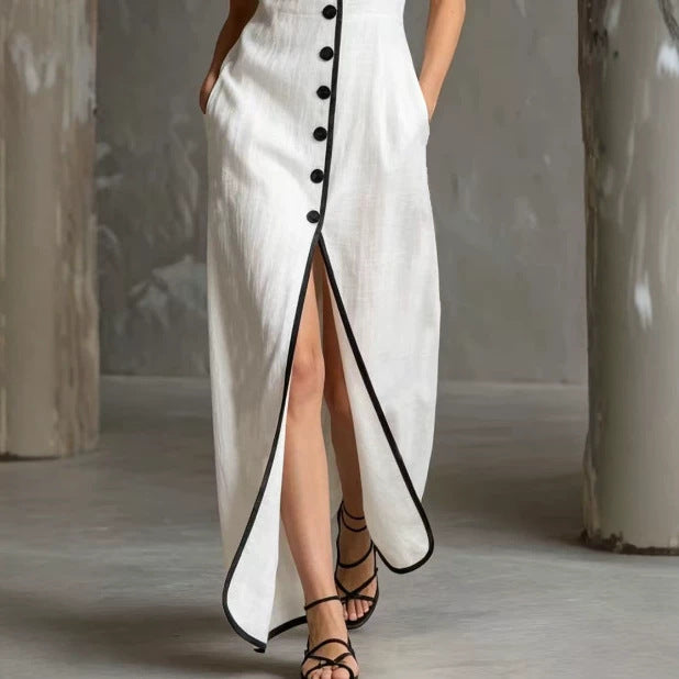Ärmelloses Resort-Kleid mit Schlitz – Bild 2 | LuxeStyle