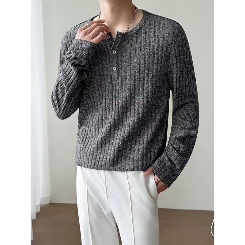 Langarm T-Shirt mit Streifen, lockerer Sitz | LuxeStyle