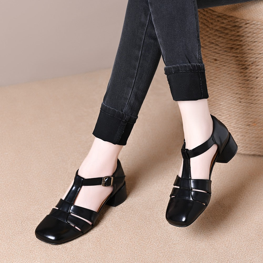 Retro Riemchen-Sandalen mit Chunky-Absatz – Bild 5 | LuxeStyle