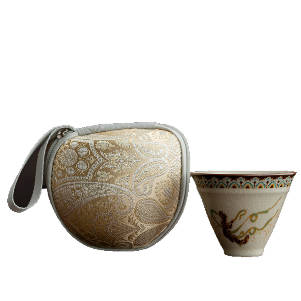 Keramiktasse mit Ru-Kiln-Muster und Tragetasche – Bild 6 | LuxeStyle
