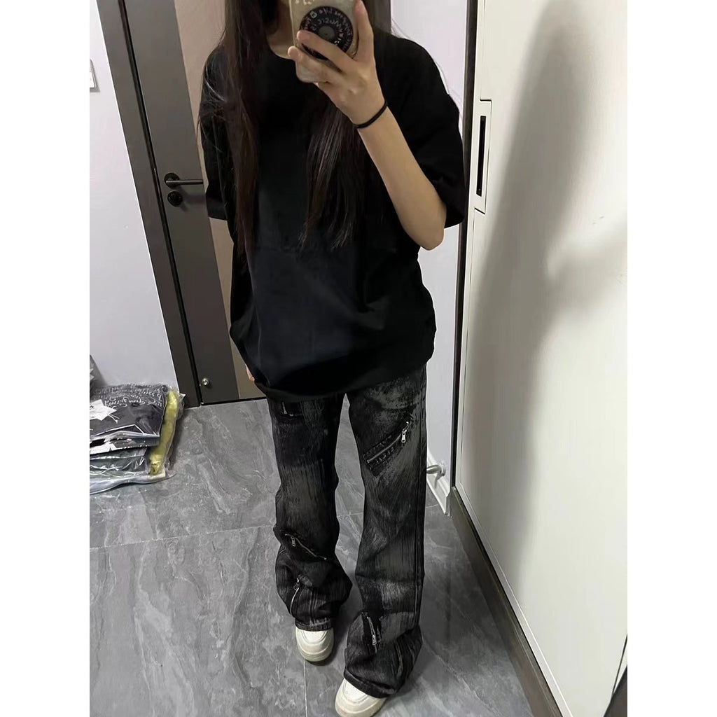 Vintage Slim-Hosen mit Zip