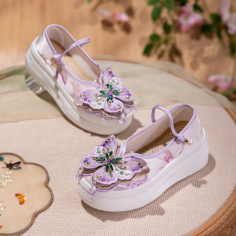 3D Schmetterling Mary Jane Plateau-Schuhe