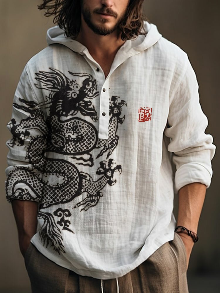 Herren Kapuzenpullover mit Knöpfen | LuxeStyle