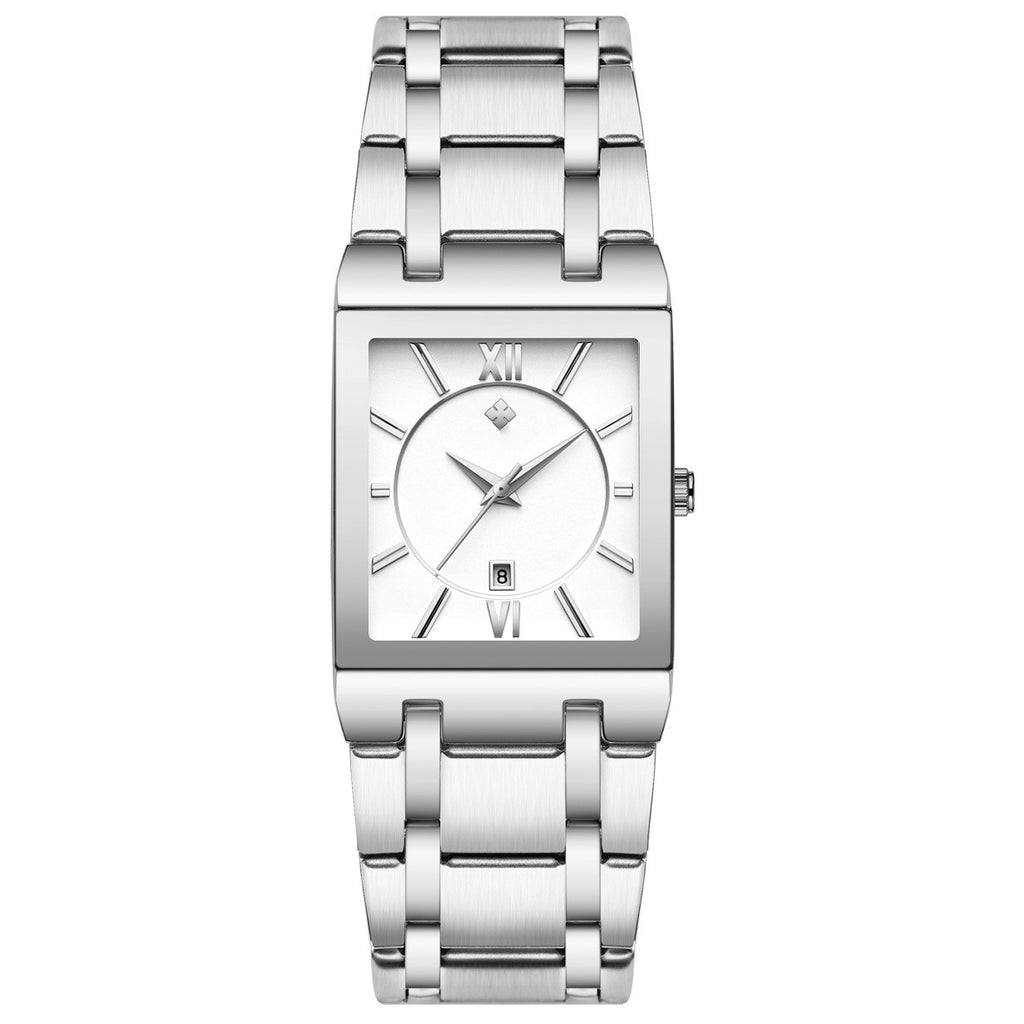 Quarz-Herrenuhr mit eckigem Stahlgehäuse – Bild 2 | LuxeStyle