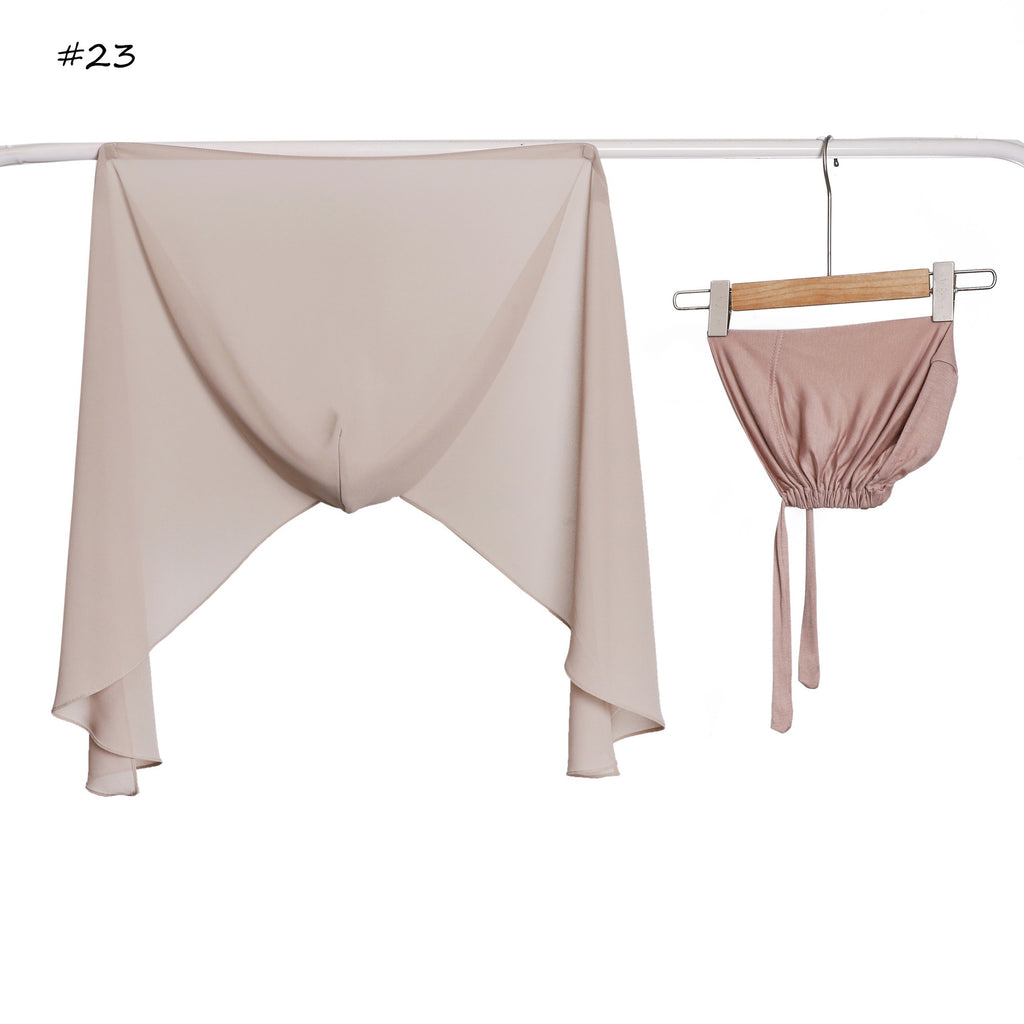 Chiffon-Schal-Set mit Kapuze – Bild 5 | LuxeStyle
