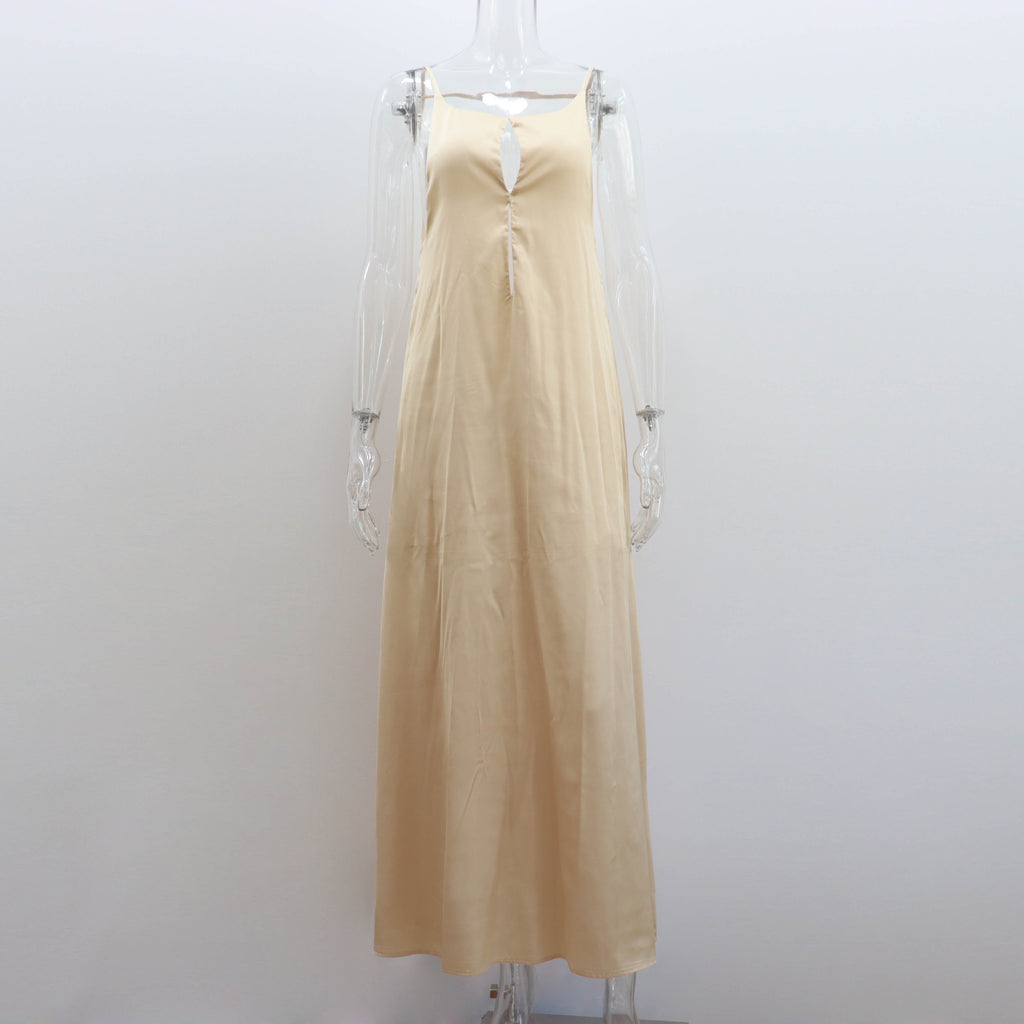 Rückenfreies Satin-Maxikleid