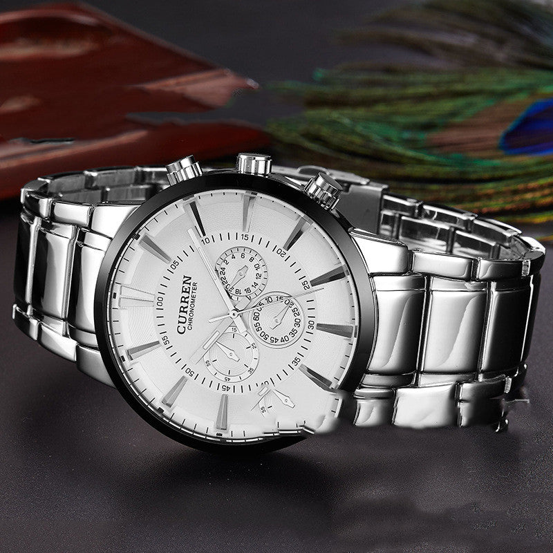 Herren Quarzuhr mit drei Augen und sechs Zeigern | LuxeStyle
