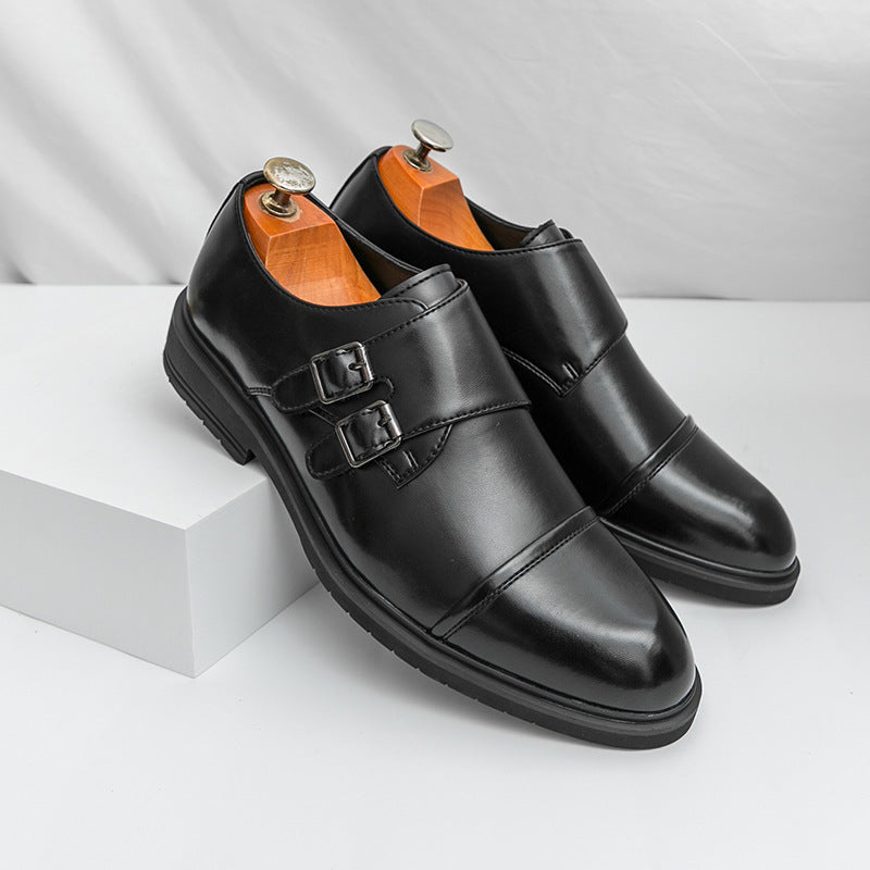 Business-Lederstiefel mit runder Kappe