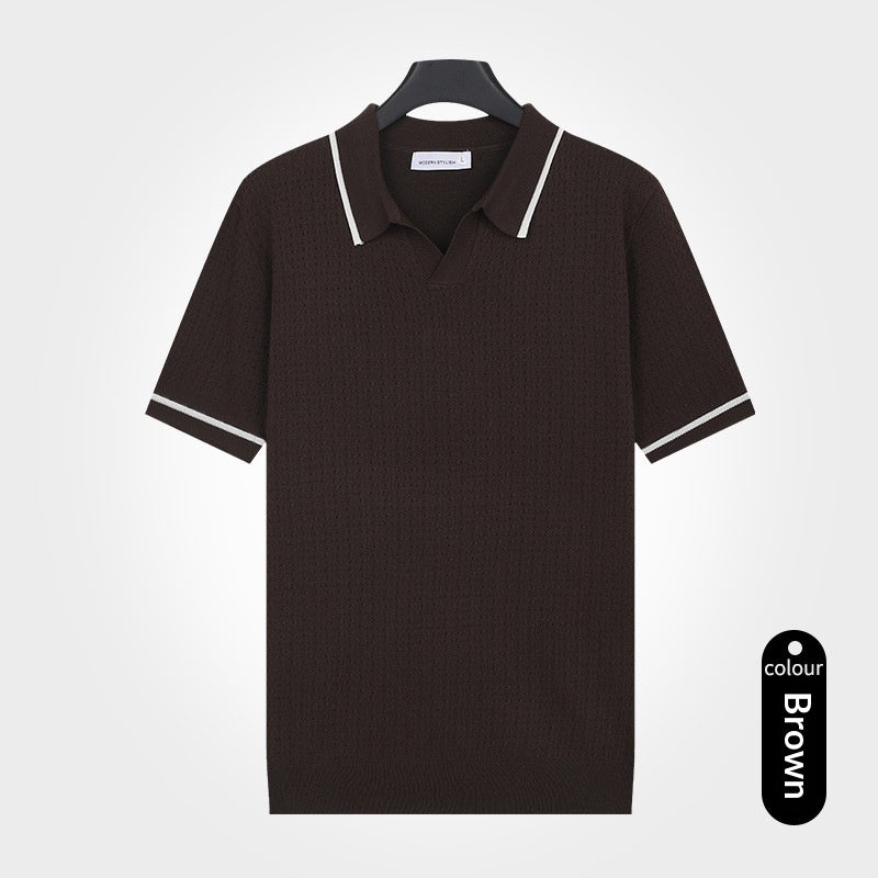 Gestricktes Kurzarmshirt für Herren