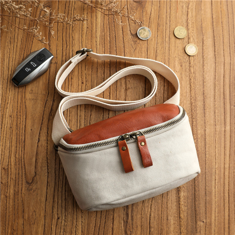 Minimalistische Crossbody Bag aus Baumwoll-Canvas – Ansicht 5