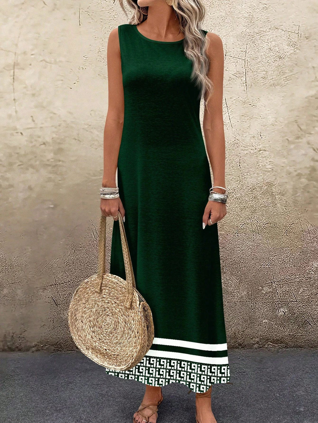 Sommerliches ärmelloses Print-Kleid