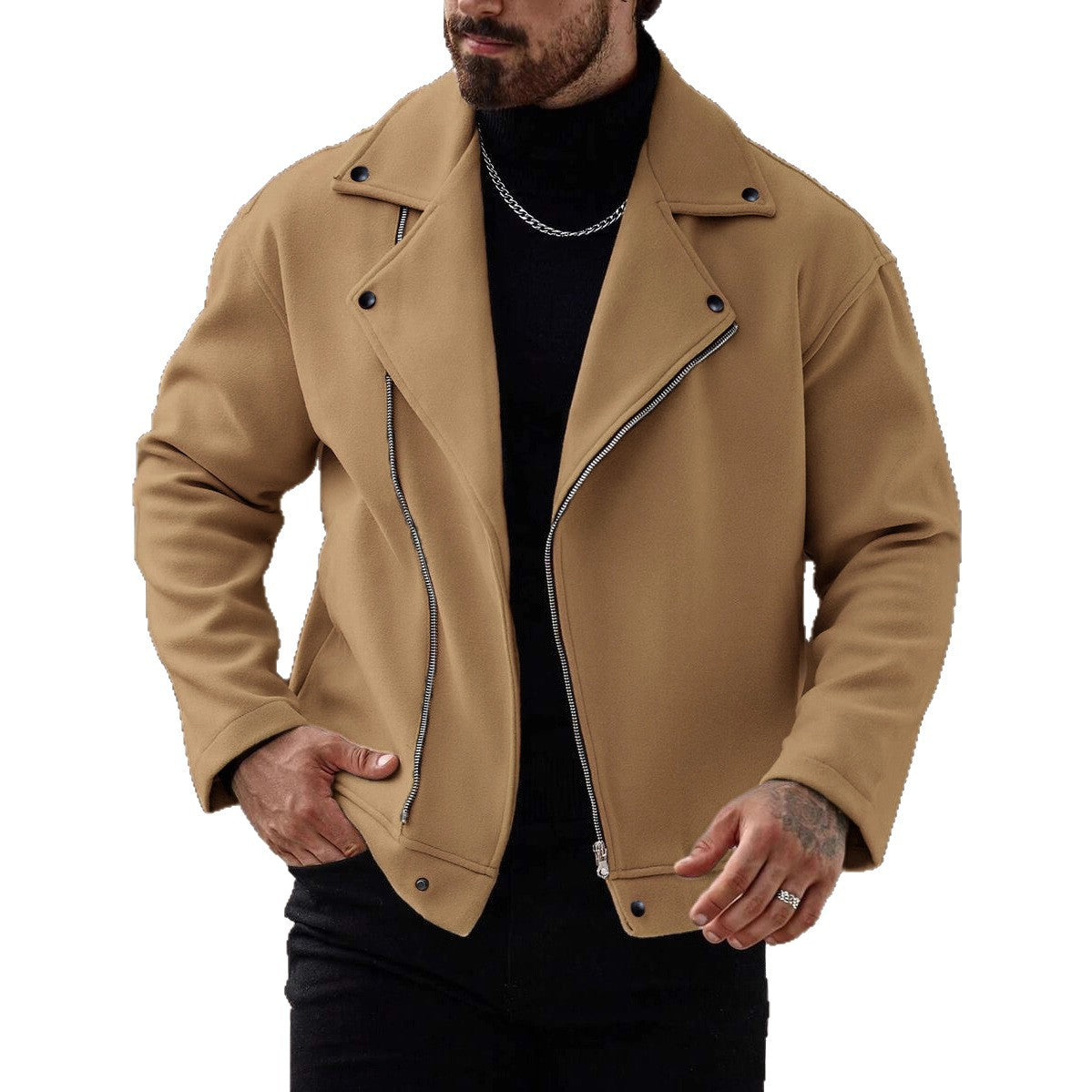 Herren Wollmantel Loose Fit