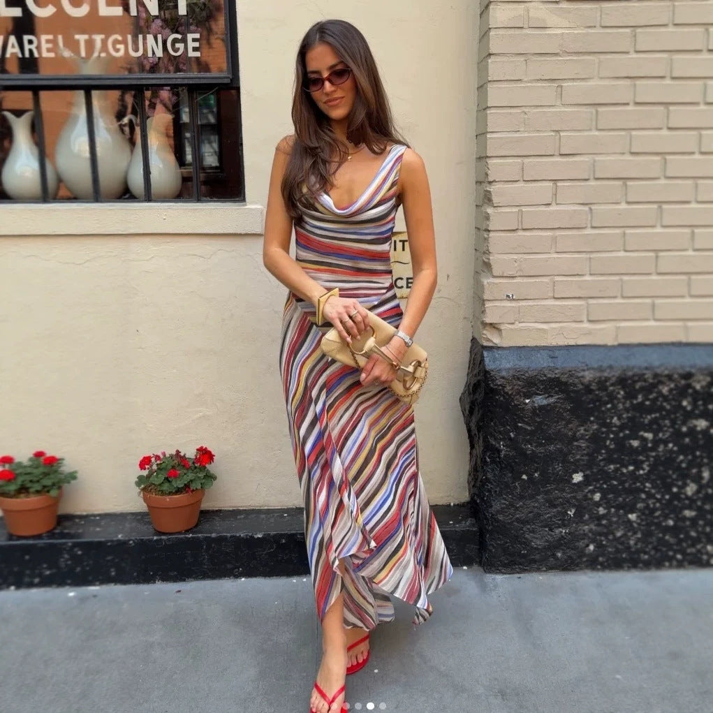 Damenkleid mit Streifenmuster – Bild 2 | LuxeStyle