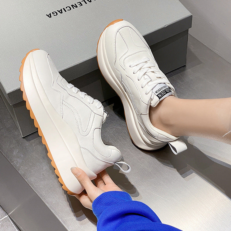 Frauen-Leder-Casual-Sneaker Weiss