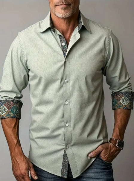 Langarm-Button-Shirt mit Streifen – Bild 4 | LuxeStyle