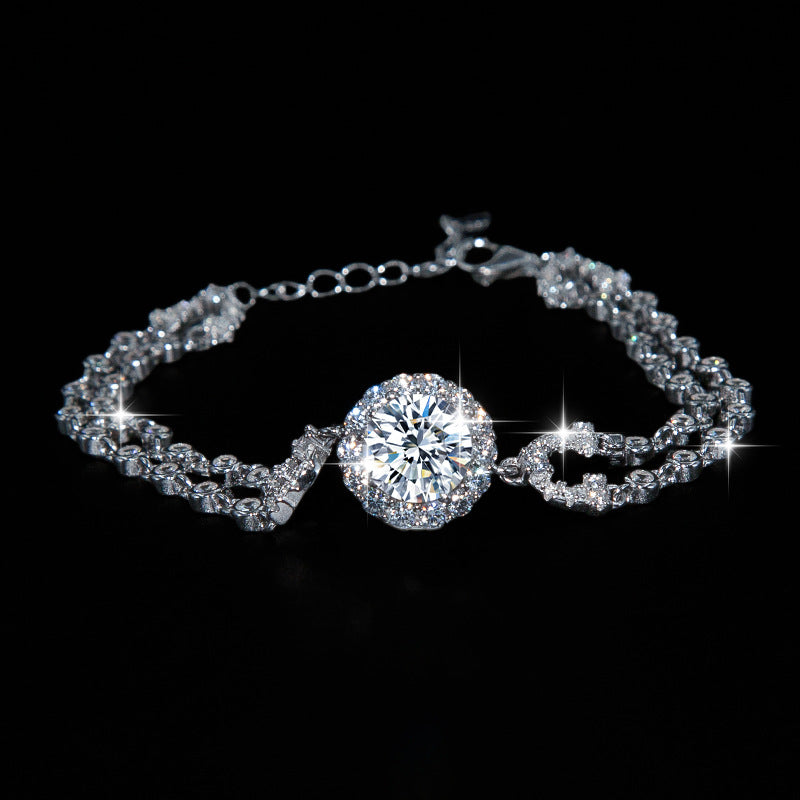 Silberarmband mit Moissanit-Besatz – Bild 4 | LuxeStyle
