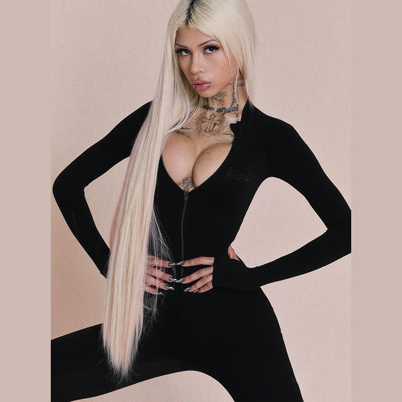 Eleganter Skinny Jumpsuit mit Reissverschluss