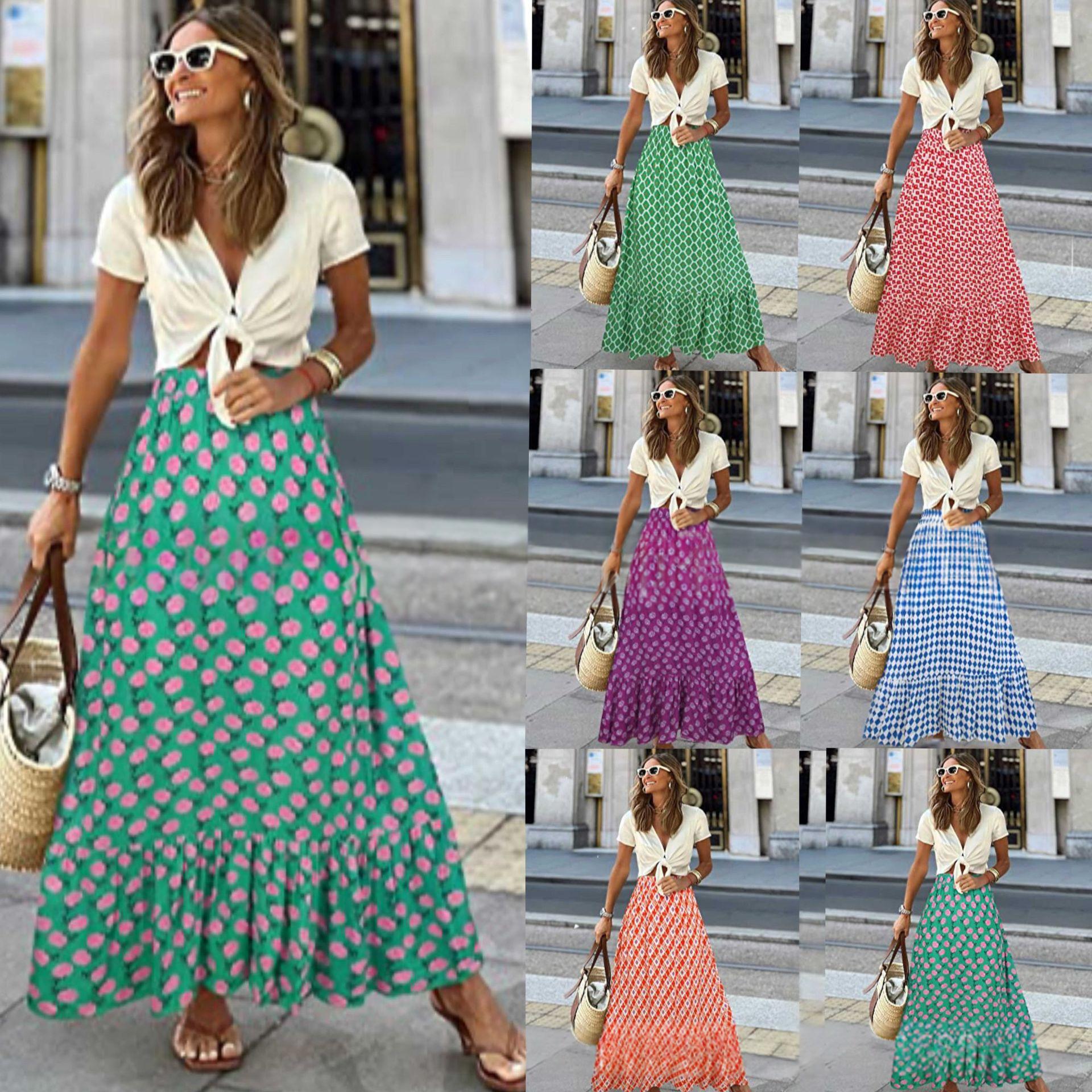 Print-Maxi-Rock im Casual-Stil