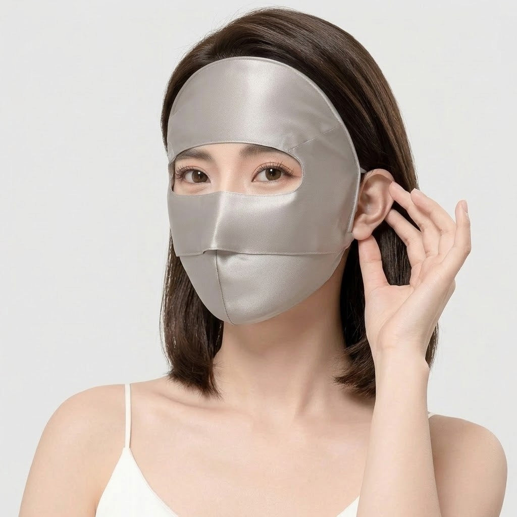 Seiden-Gesichtsmaske mit UV-Schutz – Ansicht 6