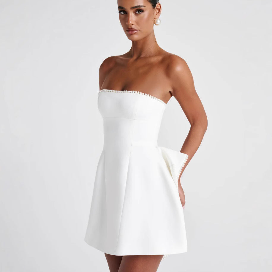 Trägerloses A-Linien-Kleid im French-Stil