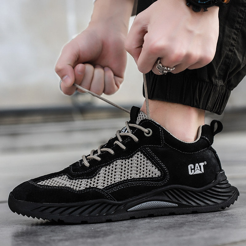 Atmungsaktiver Herren-Sneaker aus Mesh und Leder – Bild 9 | LuxeStyle