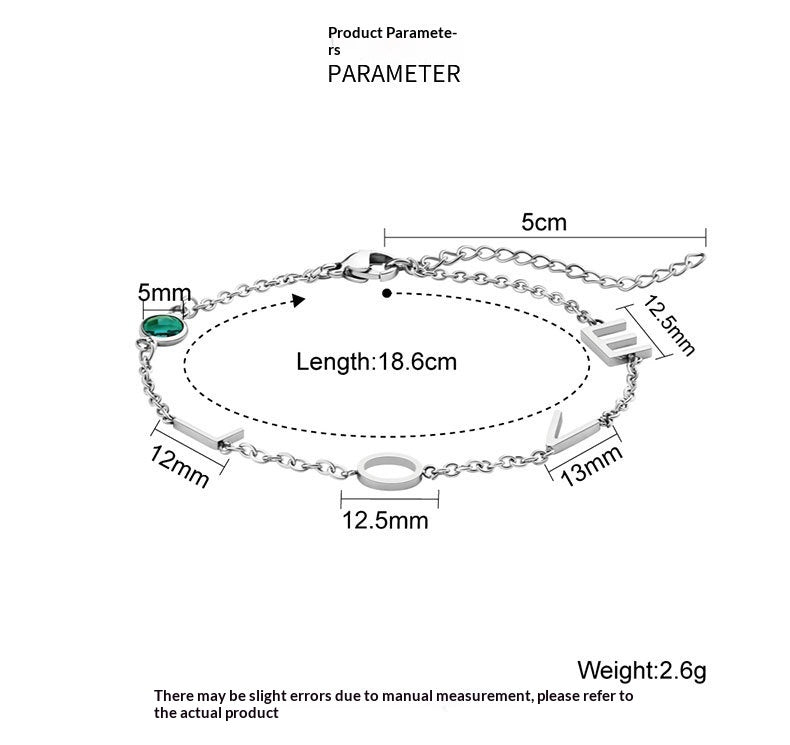 26 Buchstaben Armband mit Geburtsstein