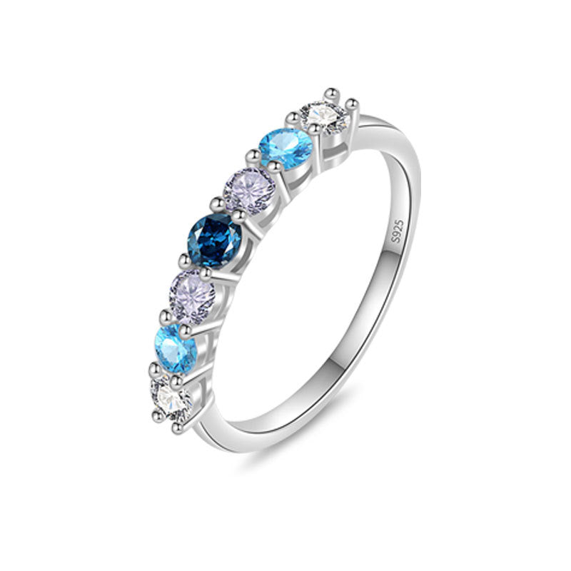 S925 Sterling Silber Ring mit runden Strasssteinen | LuxeStyle