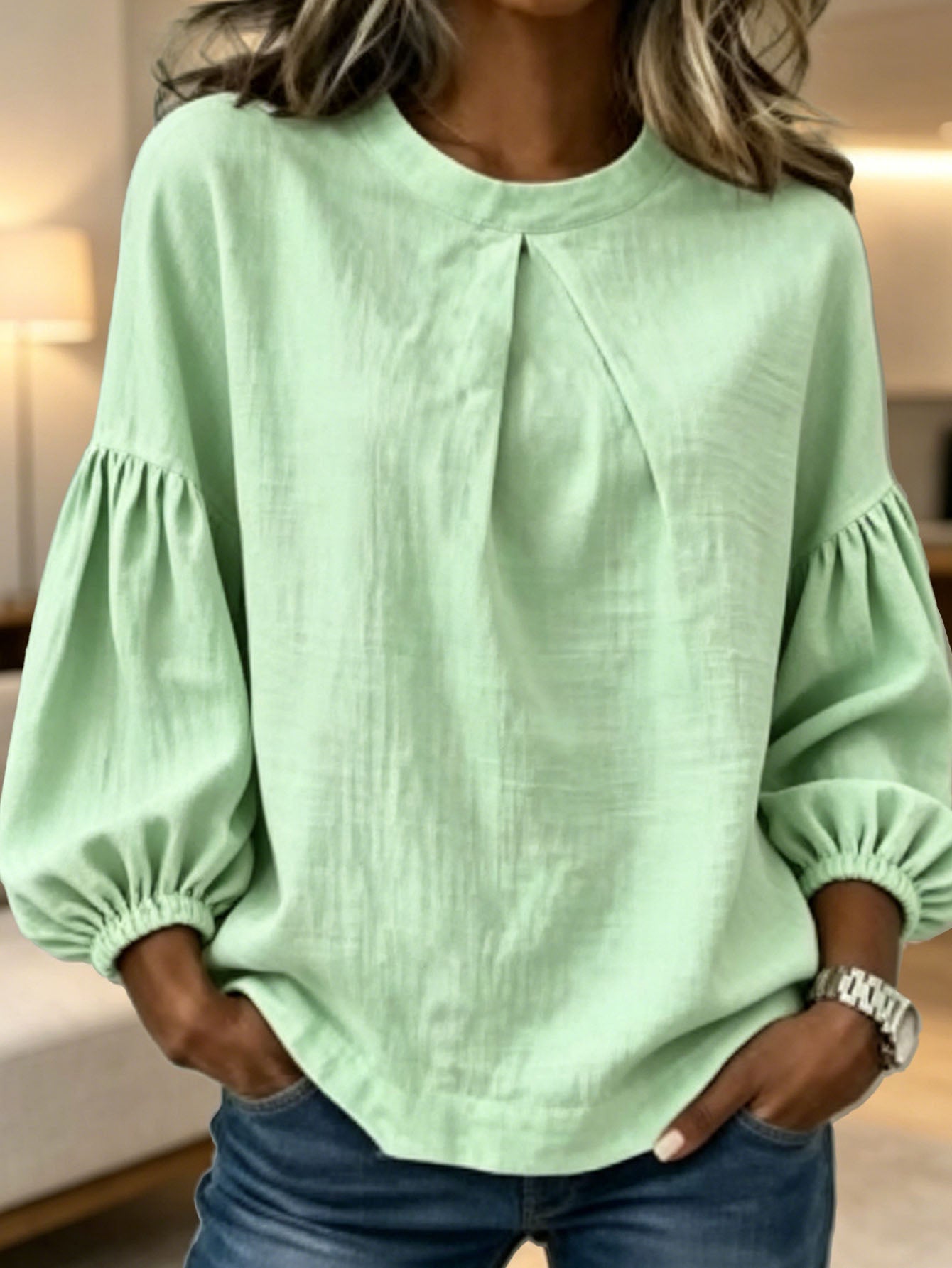 Langarmshirt mit Rundhals
