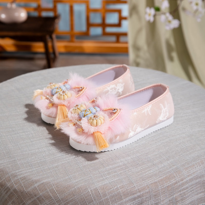 Handbestickte Löwenkopf-Sandalen für Damen
