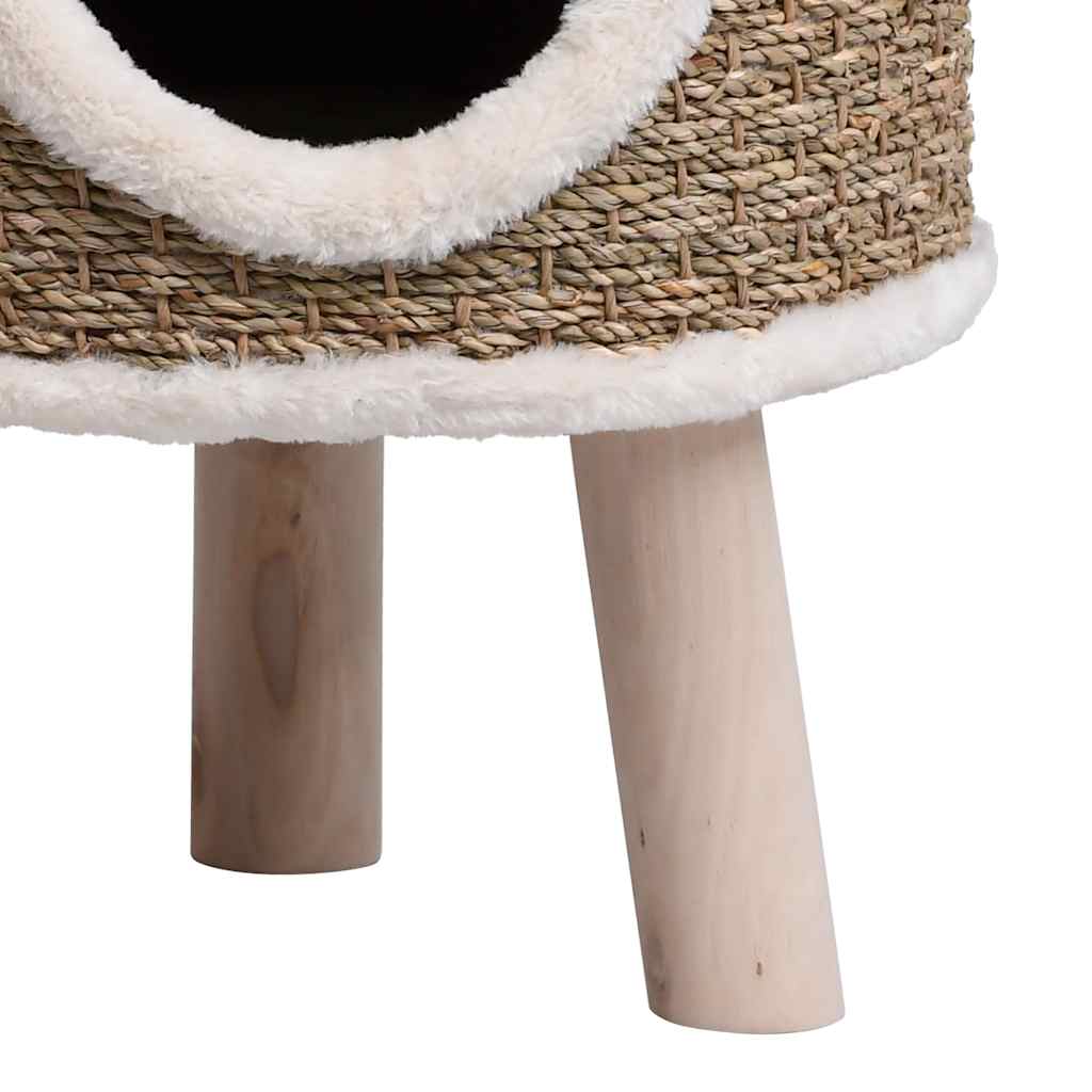 Katzenbaum mit Holzelementen aus Seegras
