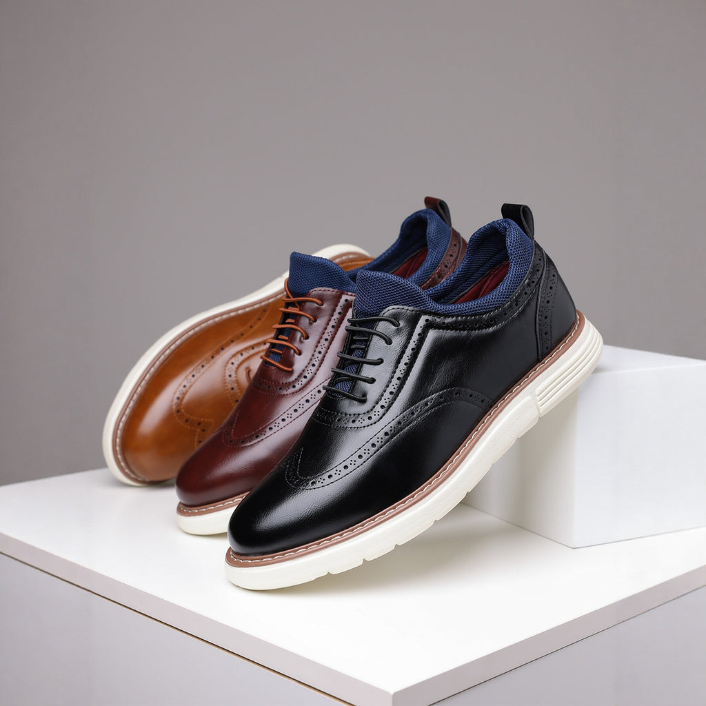 Leder Sneaker mit atmungsaktivem Obermaterial – Bild 2 | LuxeStyle