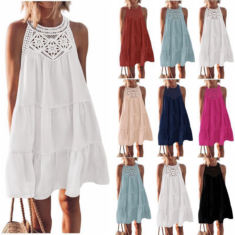 A-Linien Halterneck-Kleid mit Spitze – Bild 8 | LuxeStyle