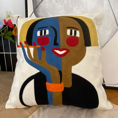 Besticktes Kissen Picasso Abstrakt