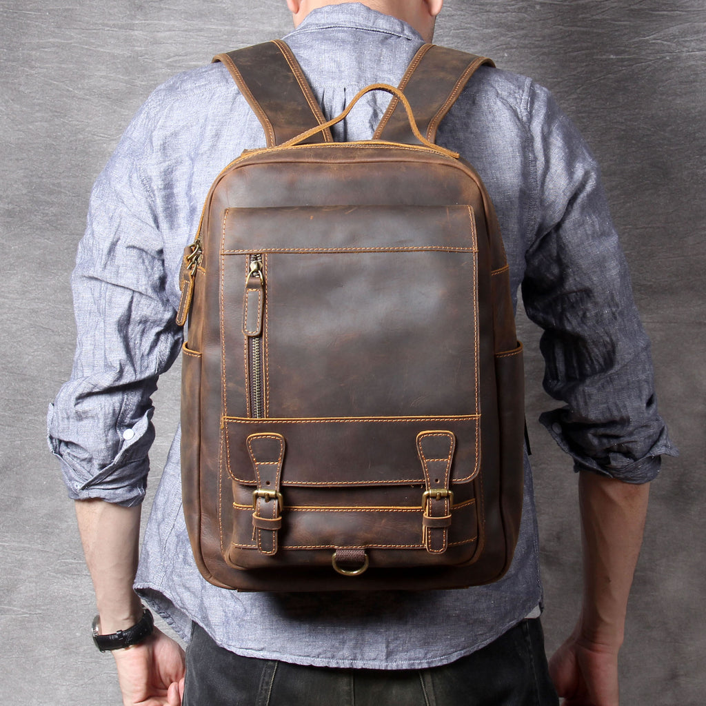 Retro Crazy Horse Lederrucksack