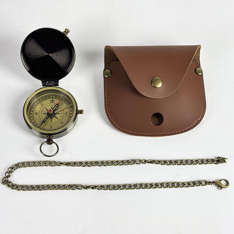 Kompass mit Ledergehäuse Vintage Taschenuhr – Bild 4 | LuxeStyle