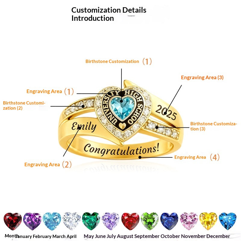 Personalisierter Kupferring mit Zirkonia – Bild 2 | LuxeStyle