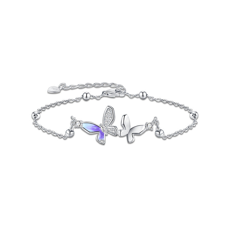 Sterling Silber Armband mit Blumen- und Schmetterlingsmotiv – Bild 5 | LuxeStyle